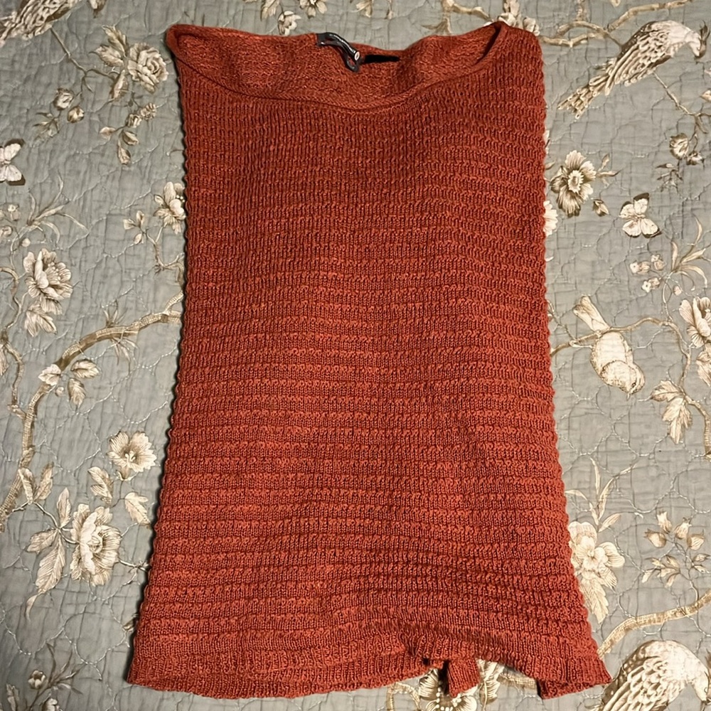 Anthropologie Orange / Dark Coral Knit Short Sweater - Med / Large - Picture 4 of 7
